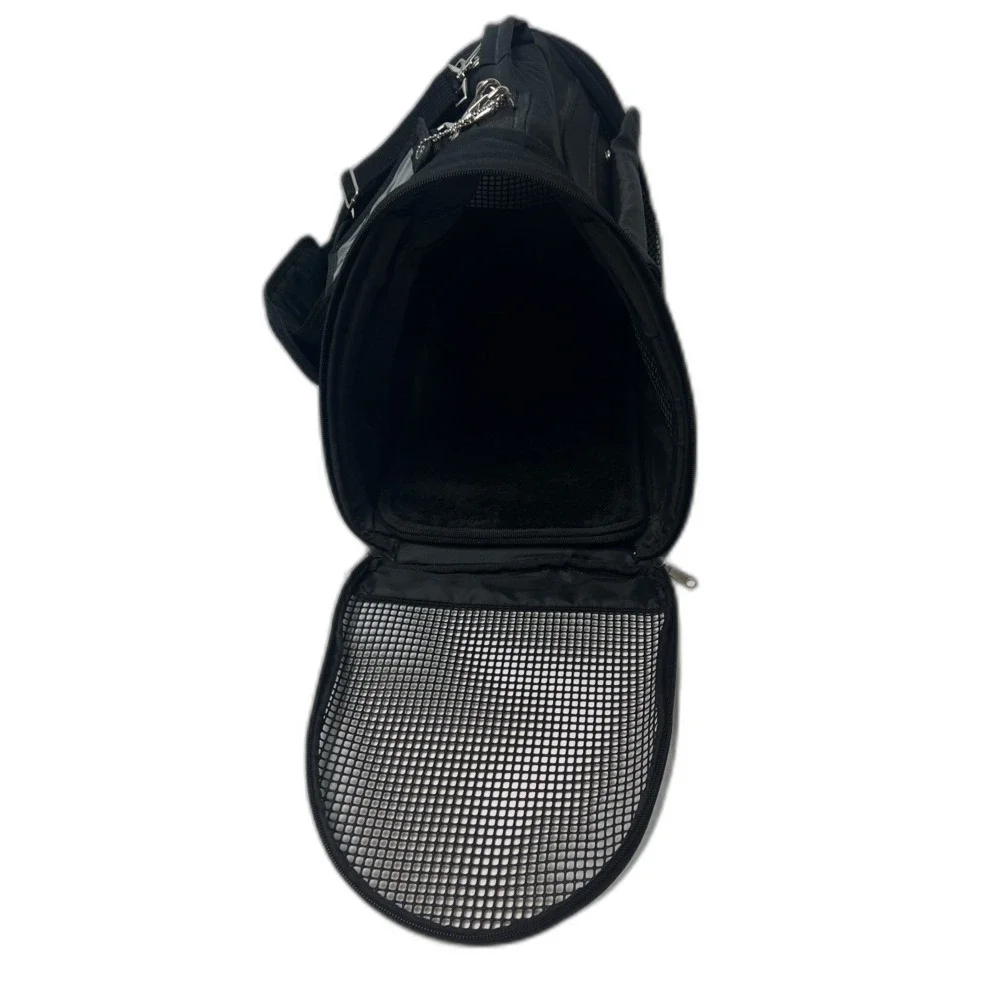 Prefer Pets Hideaway Duffle Pet Carrier Black Airline Approved Ventilated Travel